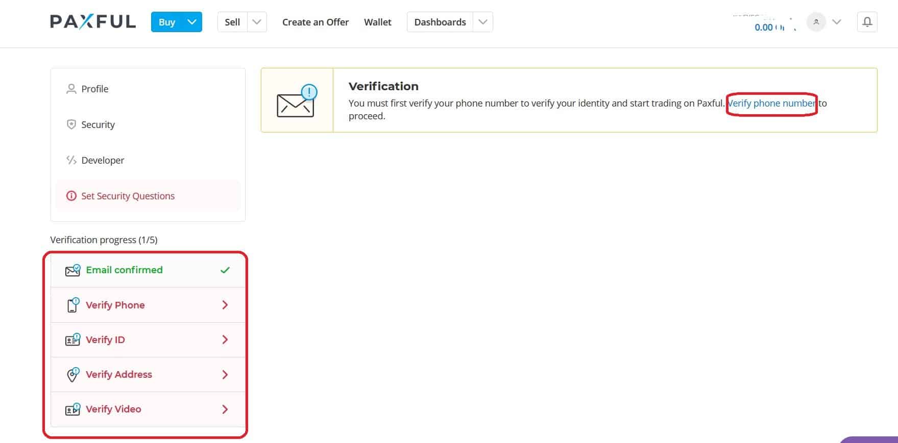 منصة Paxful لشراء البيتكوين والعملات الرقمية توثيق حسابك على منصة paxful